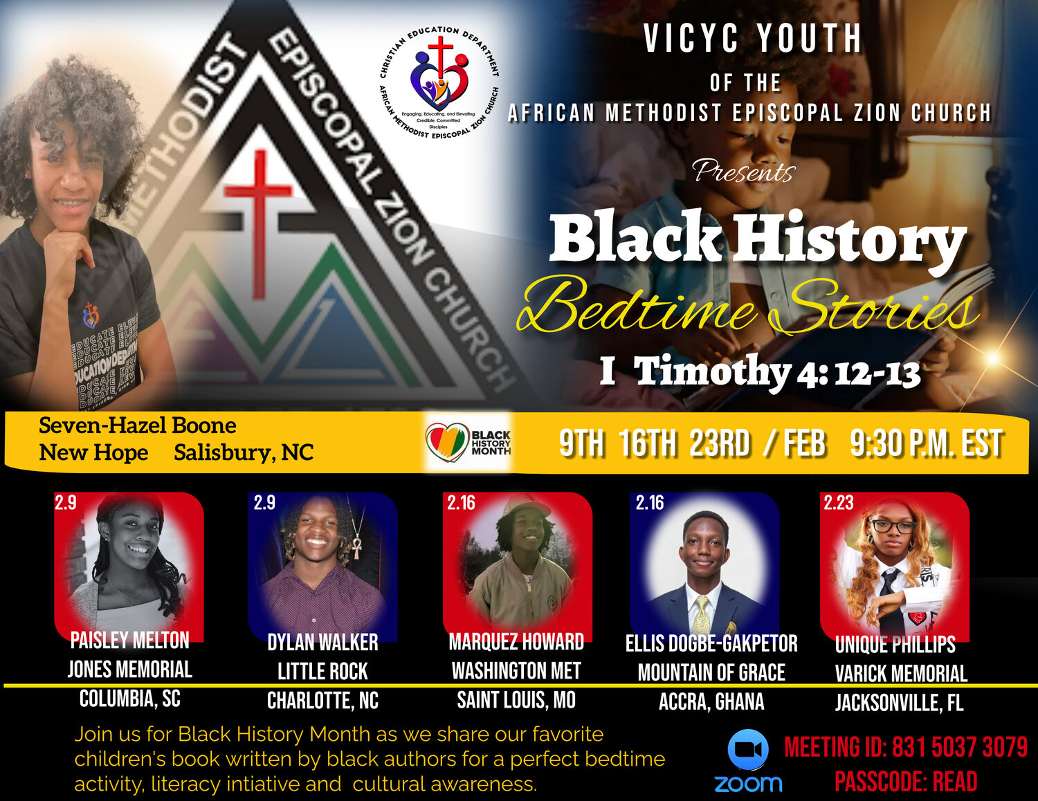 Zion Youth Host Black History Bedtime Stories - Image