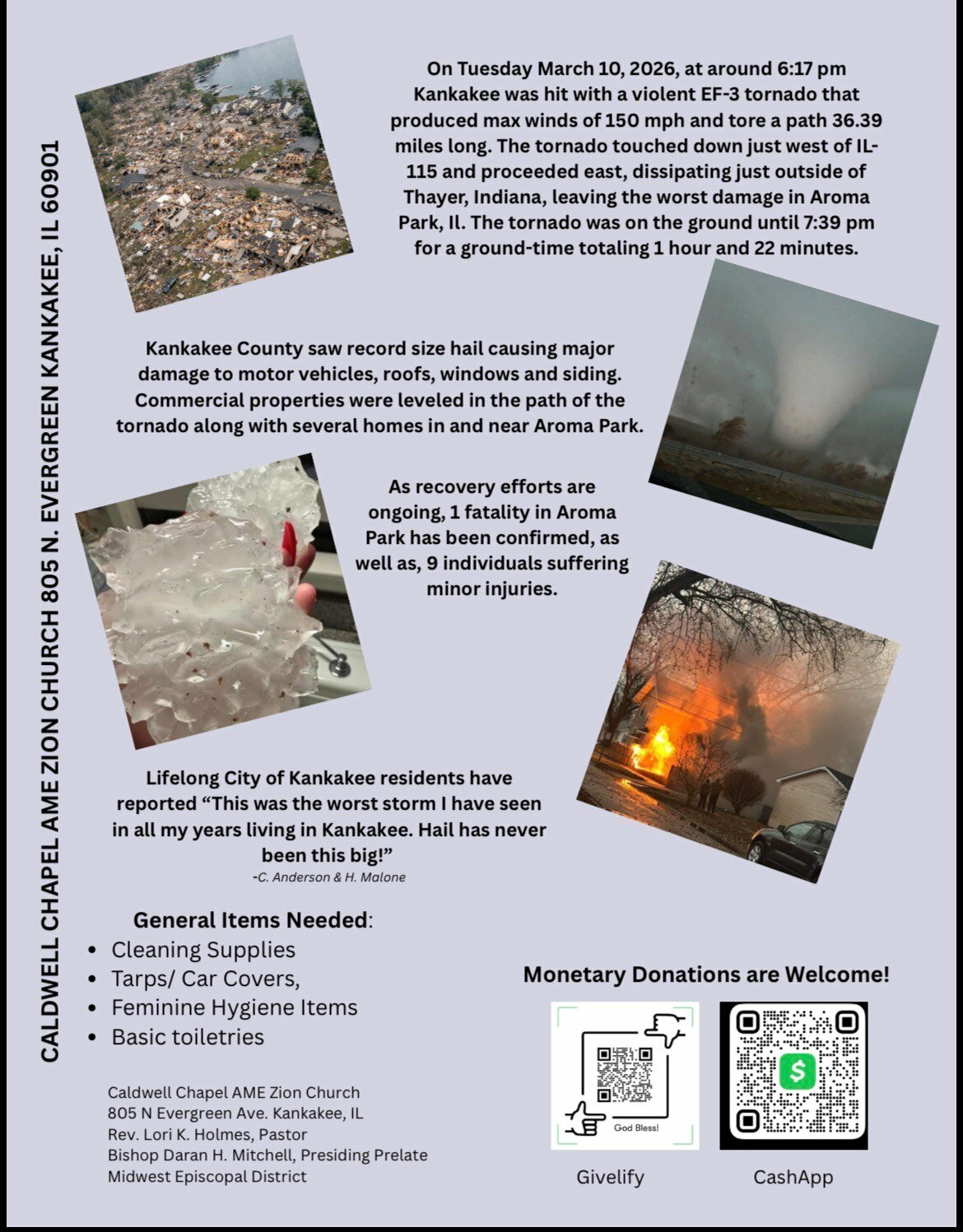 DISASTER RELIEF REQUEST: Tornado Response for Kankakee, IL - Image